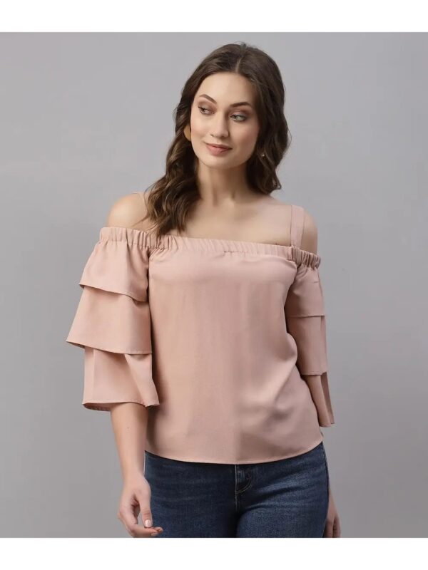 Selvia Cream Off-Shoulder Ruffle Top for Women