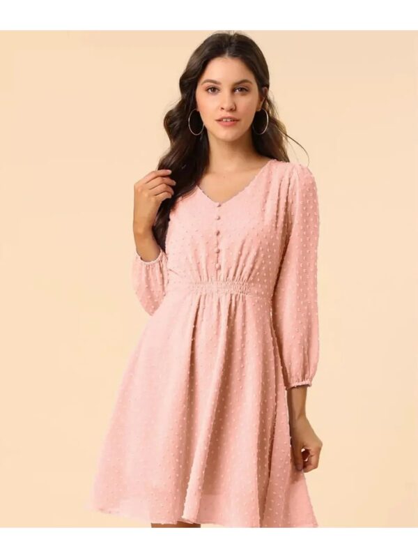 Selvia Light Pink A-line Mini Dress for Women