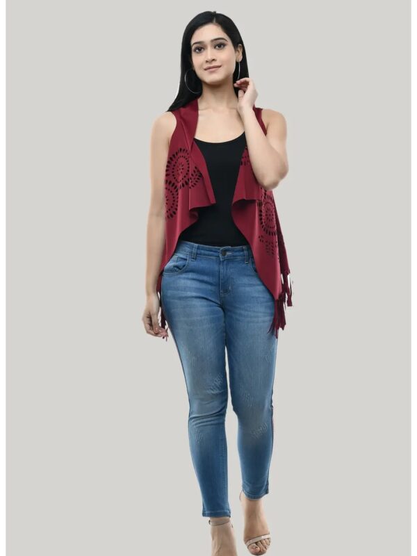 Sleeveless Printed Shrug for Women