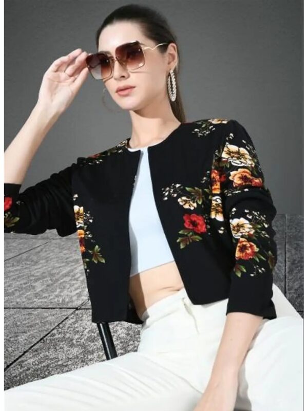 Floral Cotton Cropped Shrug for Women