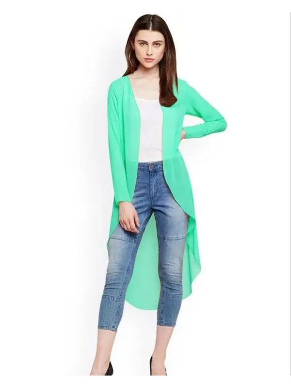 Solid Long Georgette Shrug for Women