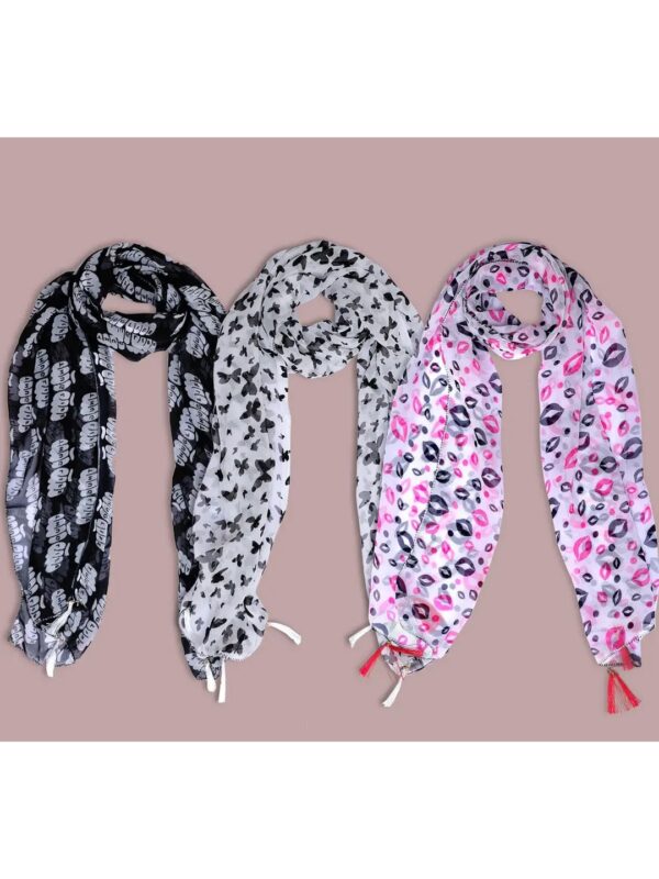 Multicolour Quirky Prints Scarf Combo for Women