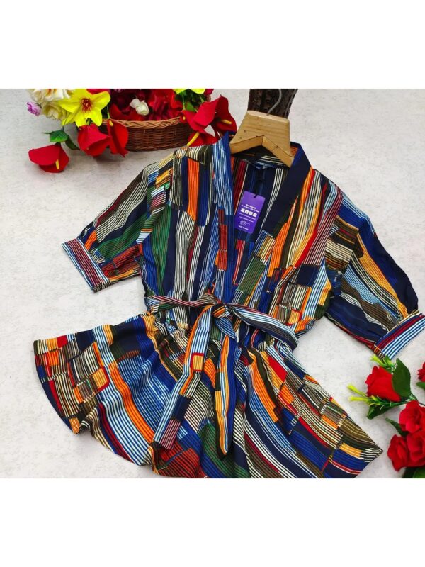 Blue Ethnic Printed Peplum Top for Women