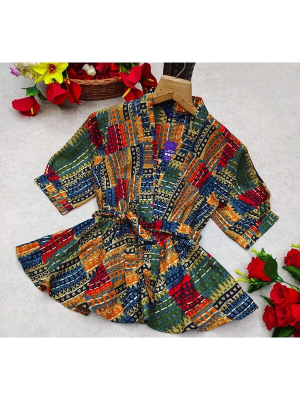 Multicolour Ethnic Printed Peplum Top for Women