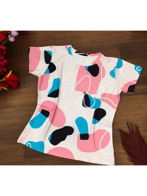 Multicolour Printed Regular T-shirt for Women