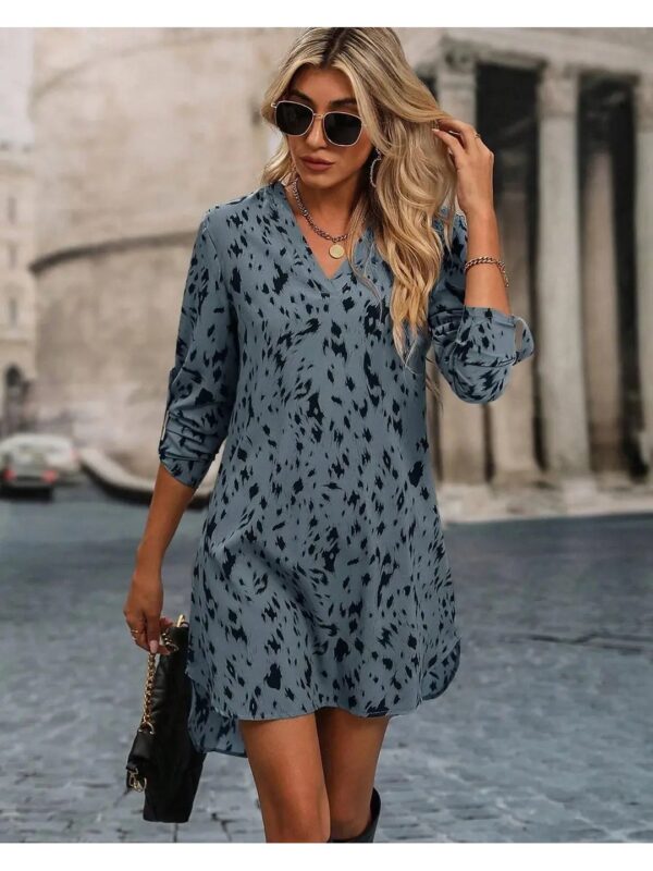 Animal Printed Mini Tunic Dress for Women
