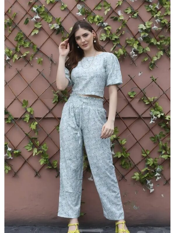 Grey Floral Co-ord Set for Women