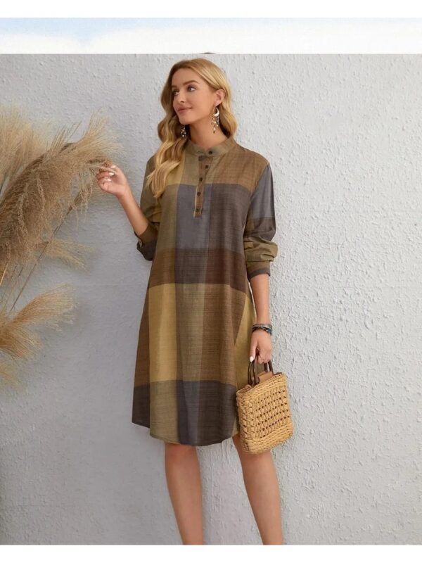 Brown Mini Tunic Dress for Women