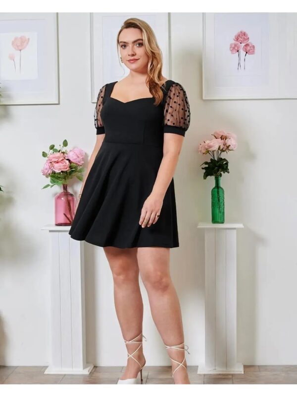 Black A-line Mini Dress for Women