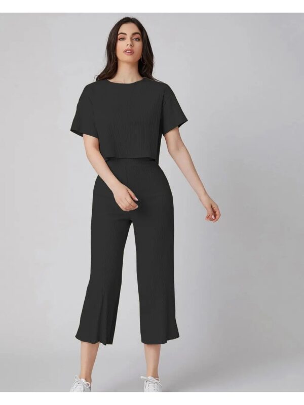 Black Oversized Crop Top for Women