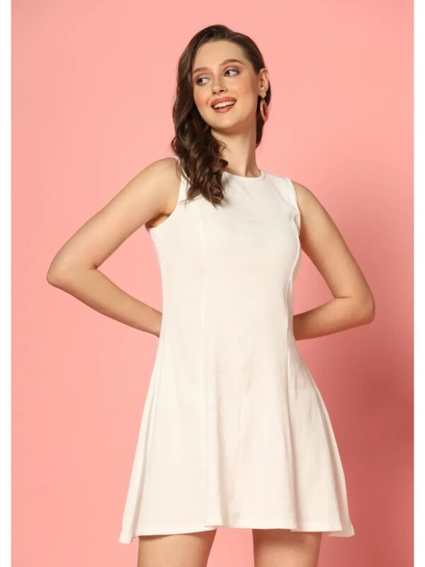 Solid Mini Skater Dress for Women