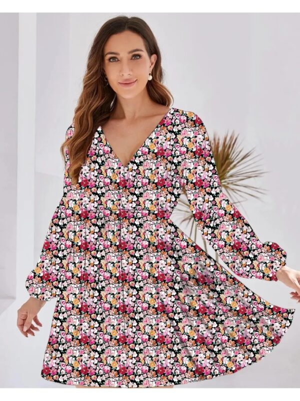 Multicolour Floral A-line Mini Dress for Women