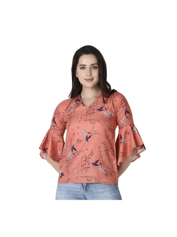 Pink Floral Ruffle Top for Women