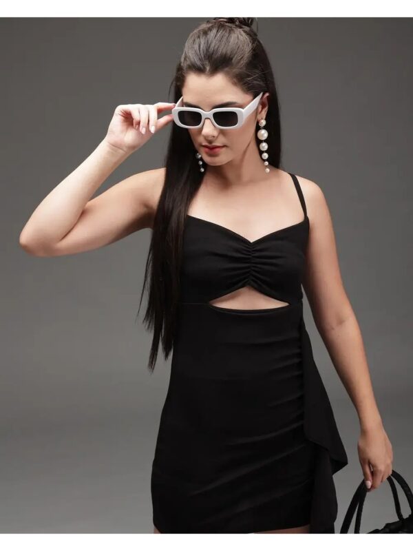 Black Cut-Out Mini Bodycon Dress for Women