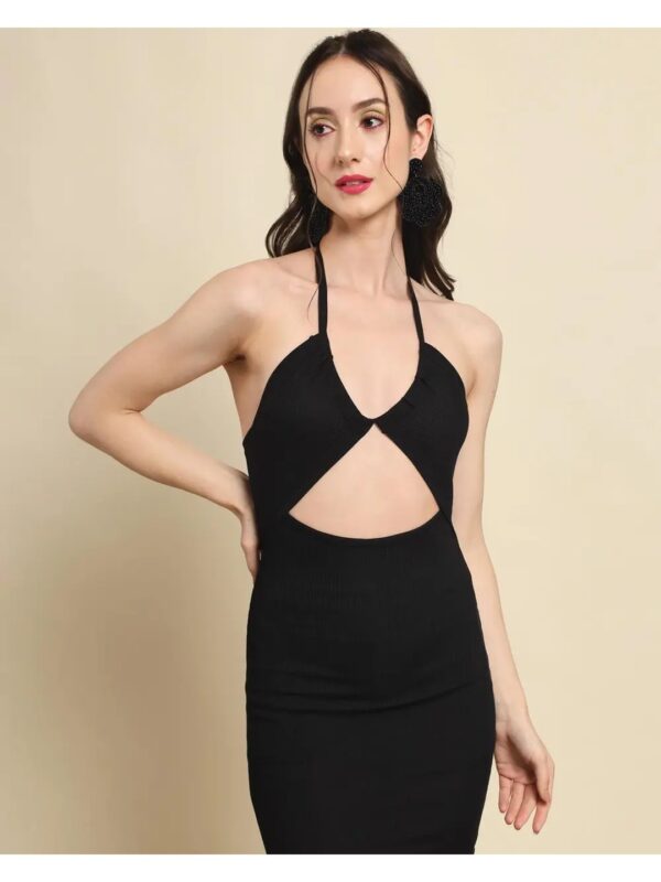 Black Cut-out Mini Dress for Women