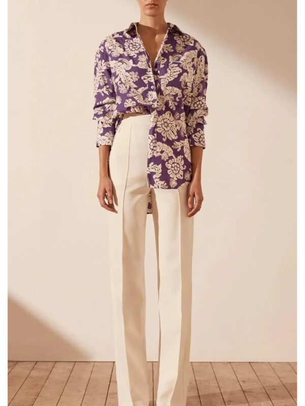 Purple Ethnic Oversized Shirt for Women