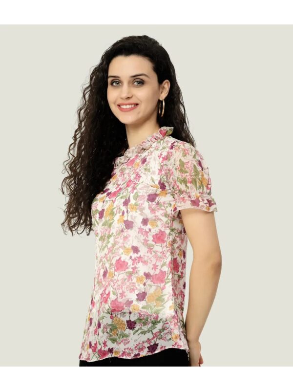 Pink Floral Regular Top for Women