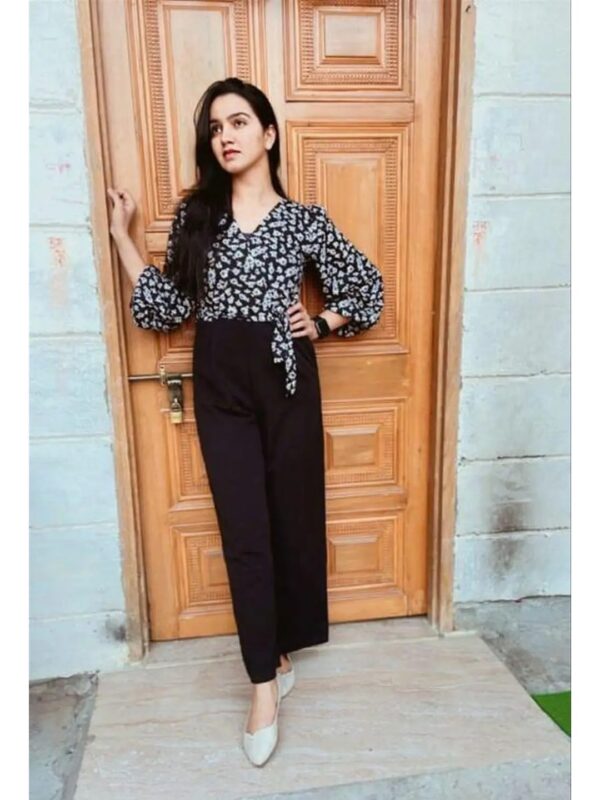Black Floral Jumpsuit for Women