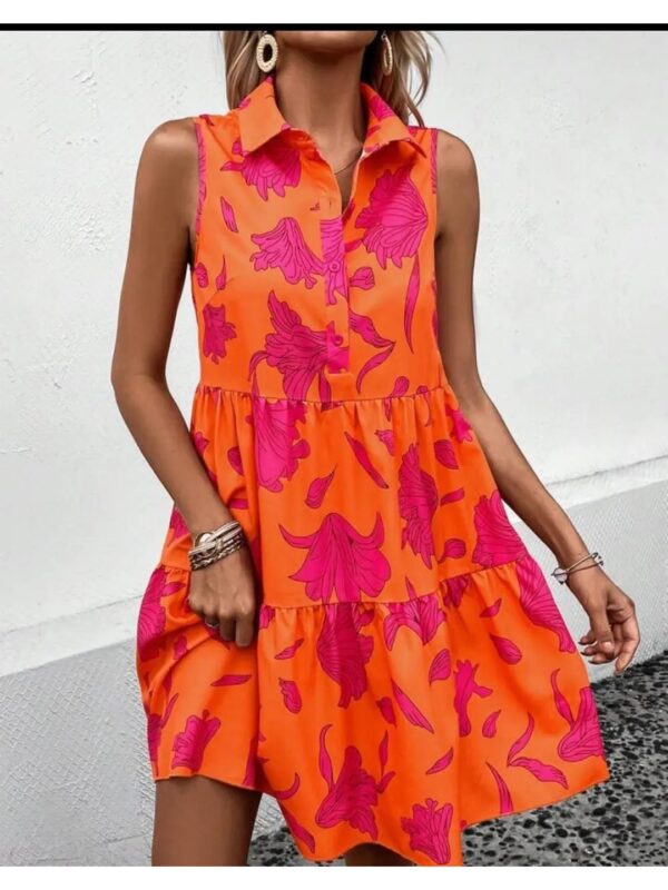 Floral Tiered Shirt Dress for Women