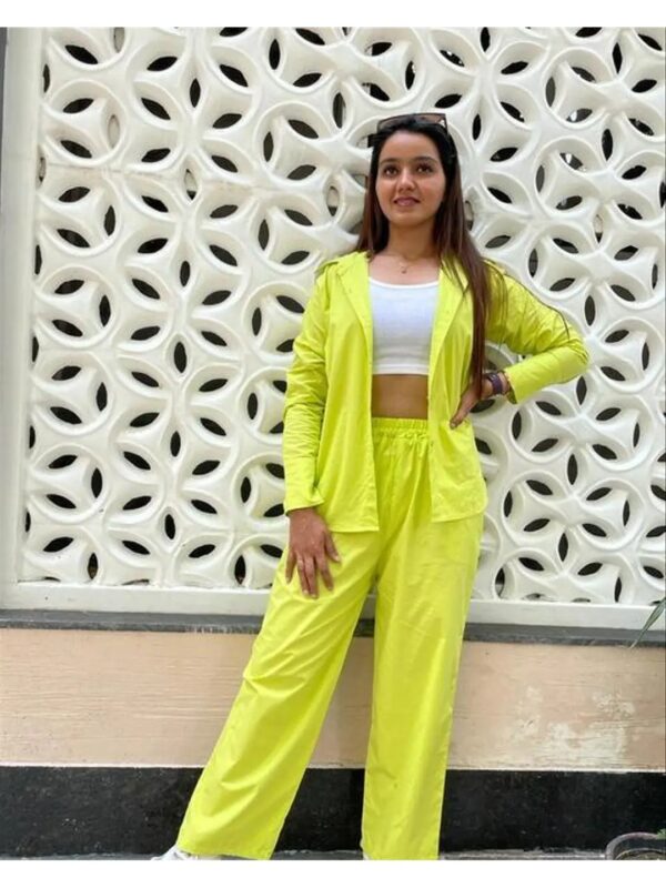 Solid Jacket Co-ord Set for Women