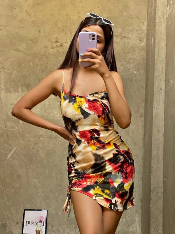 Multicolour Printed Bodycon Mini Dress