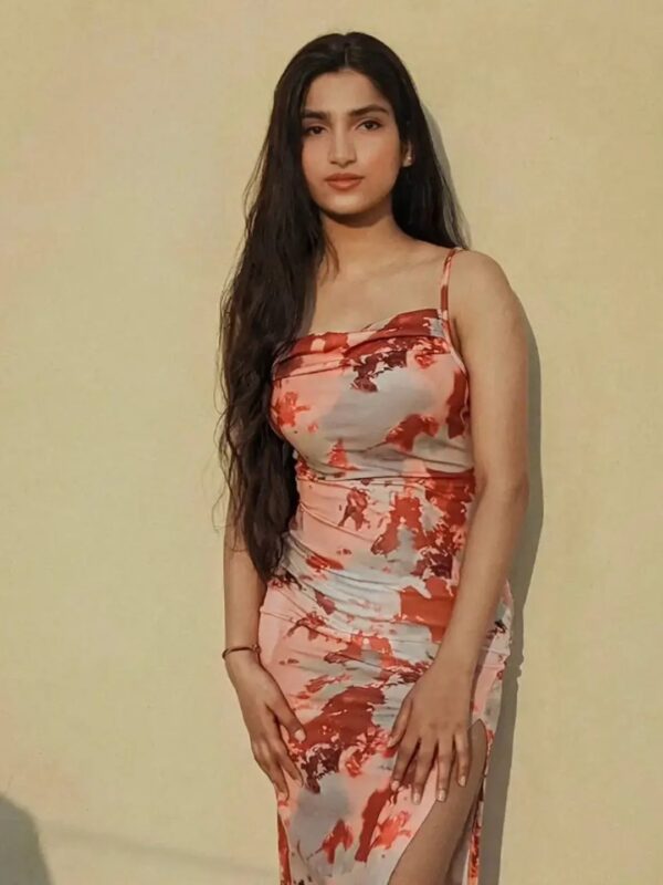 Spaghetti Strap High Slit Bodycon Dress