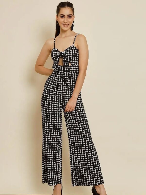 Checkered Overall Spaghetti Strap Jumpsuit