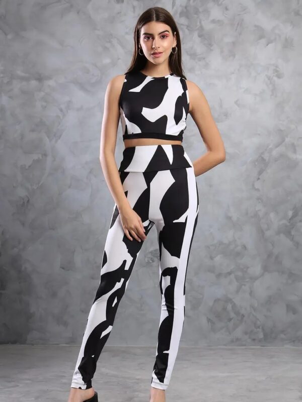 Chic Animal Print Two-Piece Set for Women