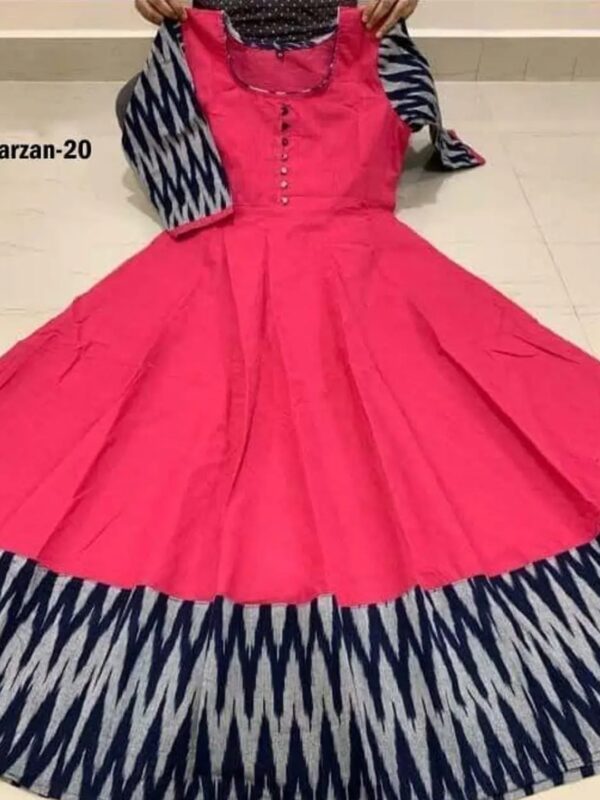 Zig-Zag Printed Anarkali Kurta for Women