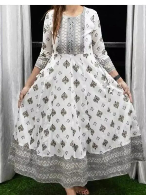 Solid Ethnic Printed Anarkali Kurta for Women