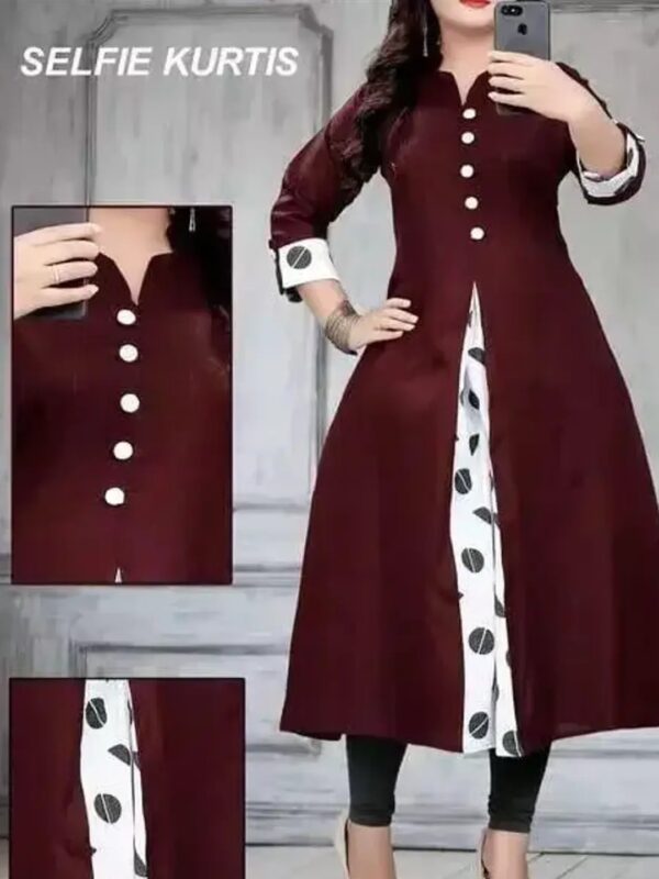 Solid Buttoned Anarkali Kurta Set for Women