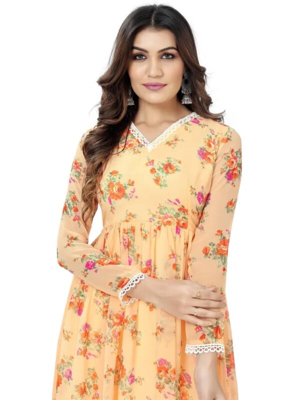 Floral Lace Anarkali Kurta for Women