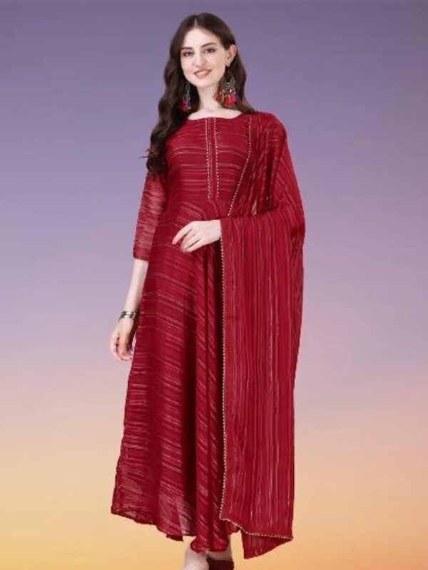 Solid Embellished Anarkali Kurta Set for Women