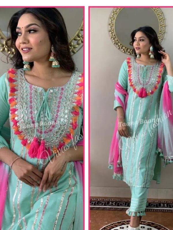 Embellished Tie-Up Kurta Set for Women