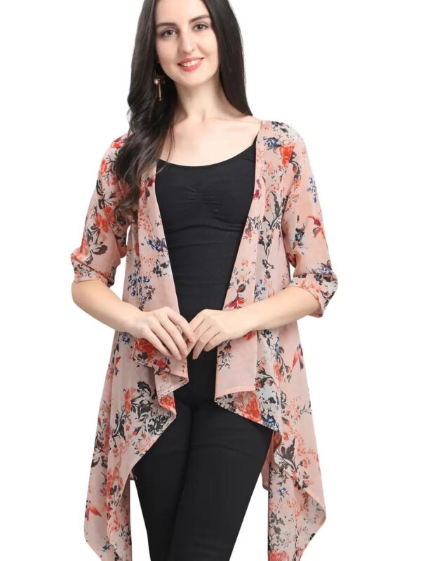 Peach Floral Shrug for Women