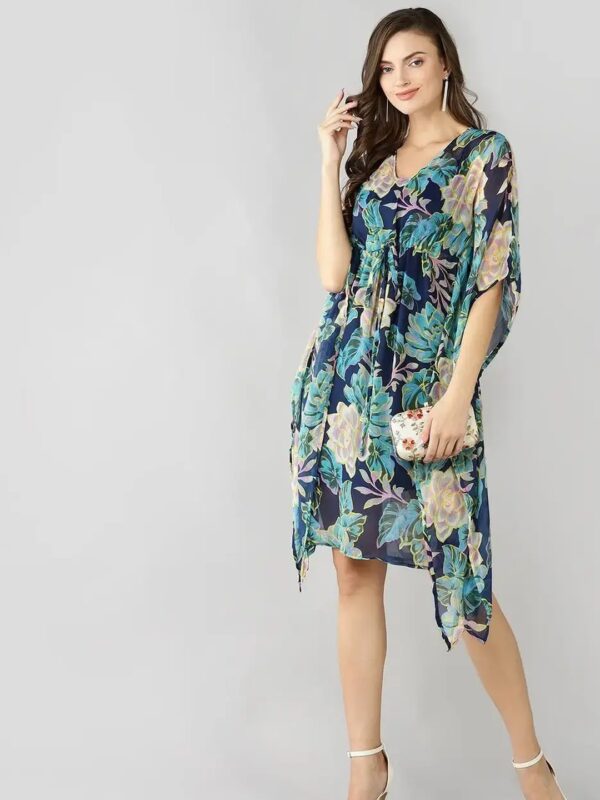 Multicolour Floral Kaftan Dress for Women