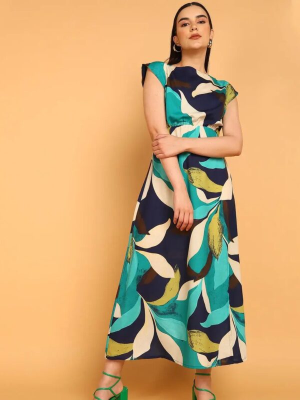 Multicolour Floral A-line Maxi Dress for Women