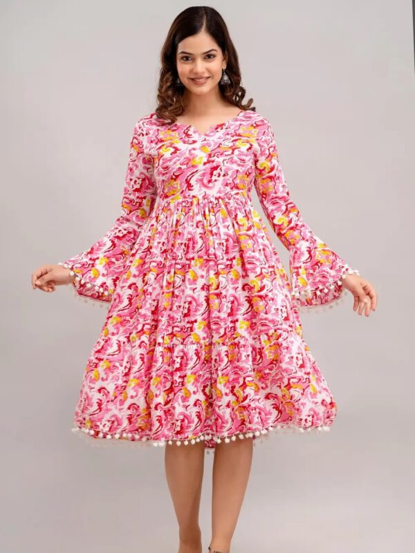 Floral Fit and Flare Midi Dress for Women