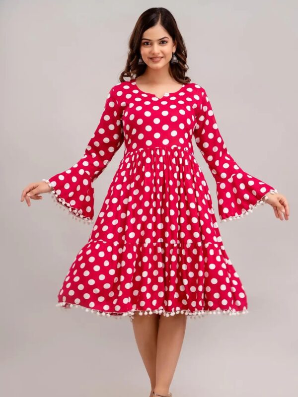 Polka Dot Midi Tiered Dress for Women