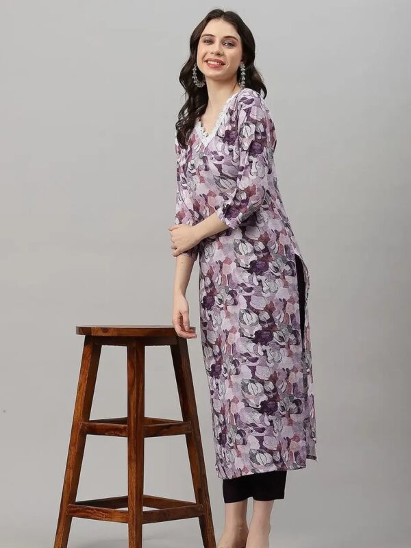 Shri Ram Grey Printed Straight Kurta Set for Women