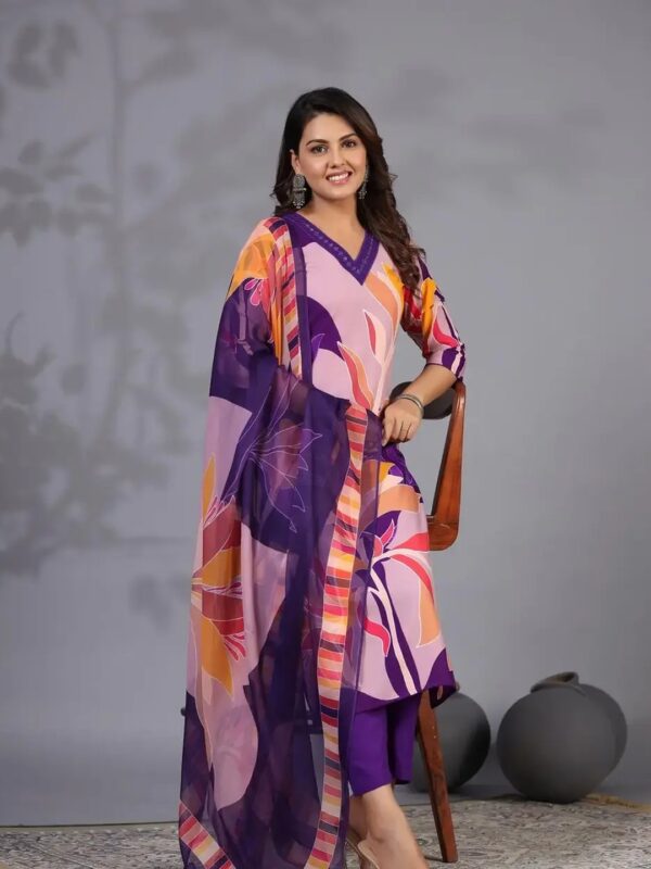 Shri Ram Violet Kurta Set for Women