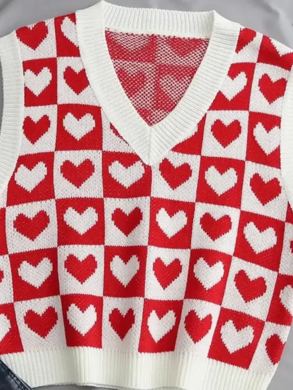 Red Heart Self-Design Sweater Vest for Women