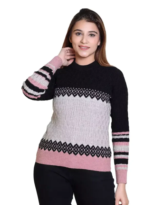 Multicolour Wool Knit Sweater for Women