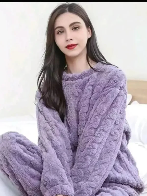 Solid Wool Sweater with Pants Co-ord Set for Women