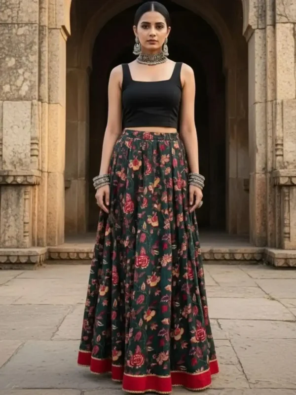 Style-4-Flowing-Skirt-with-a-Fitted-Crop-Top-Look-Book